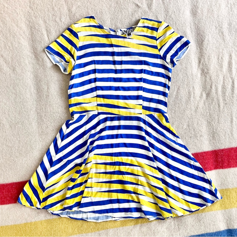 Dusen Dusen Blue Moire and Objects boxy short sleeve dress - Picture 5 of 9